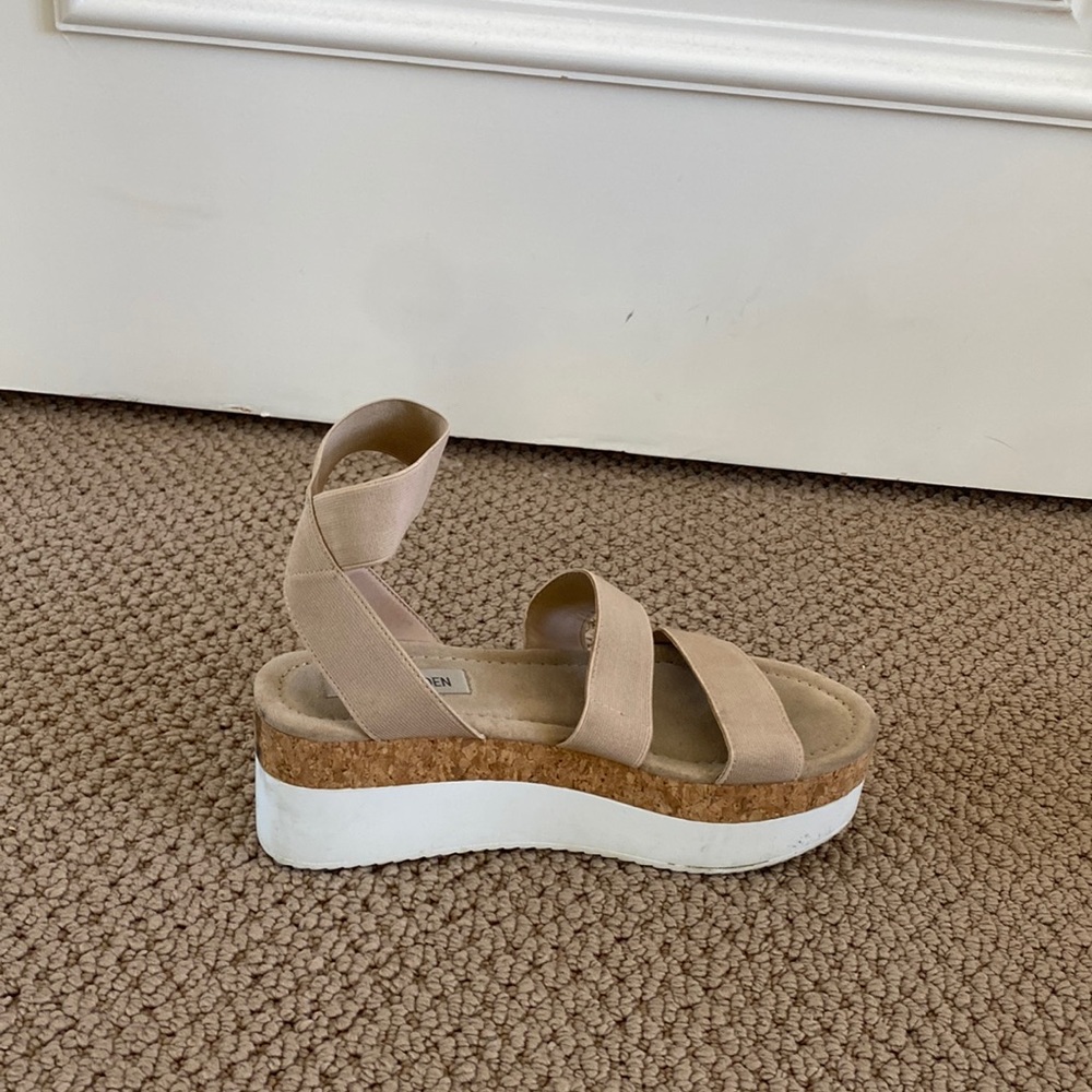 tan nude platforms steve madden